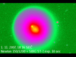 Newton 150/1200 + CCD SBIG ST-7, exp. 10 sec., 18:16 SEČ - falešné barvy