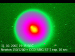 Newton 150/1200 + CCD SBIG ST-7, exp. 10 sec., 19:35 SEČ - falešné barvy