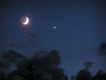 Měsíc a Venuše na večerní obloze II