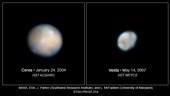 Trpasličí planeta Ceres a planetka Vesta